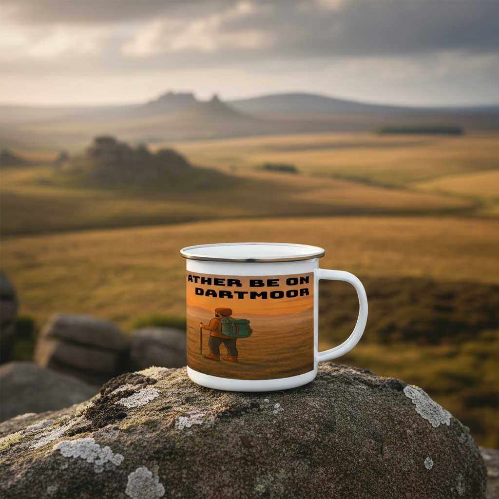 Enamel Mug 12oz – I'd Rather Be on Dartmoor for Him | Camping Gift