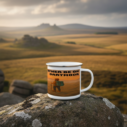 Enamel Mug 12oz – I'd Rather Be on Dartmoor for Him | Camping Gift