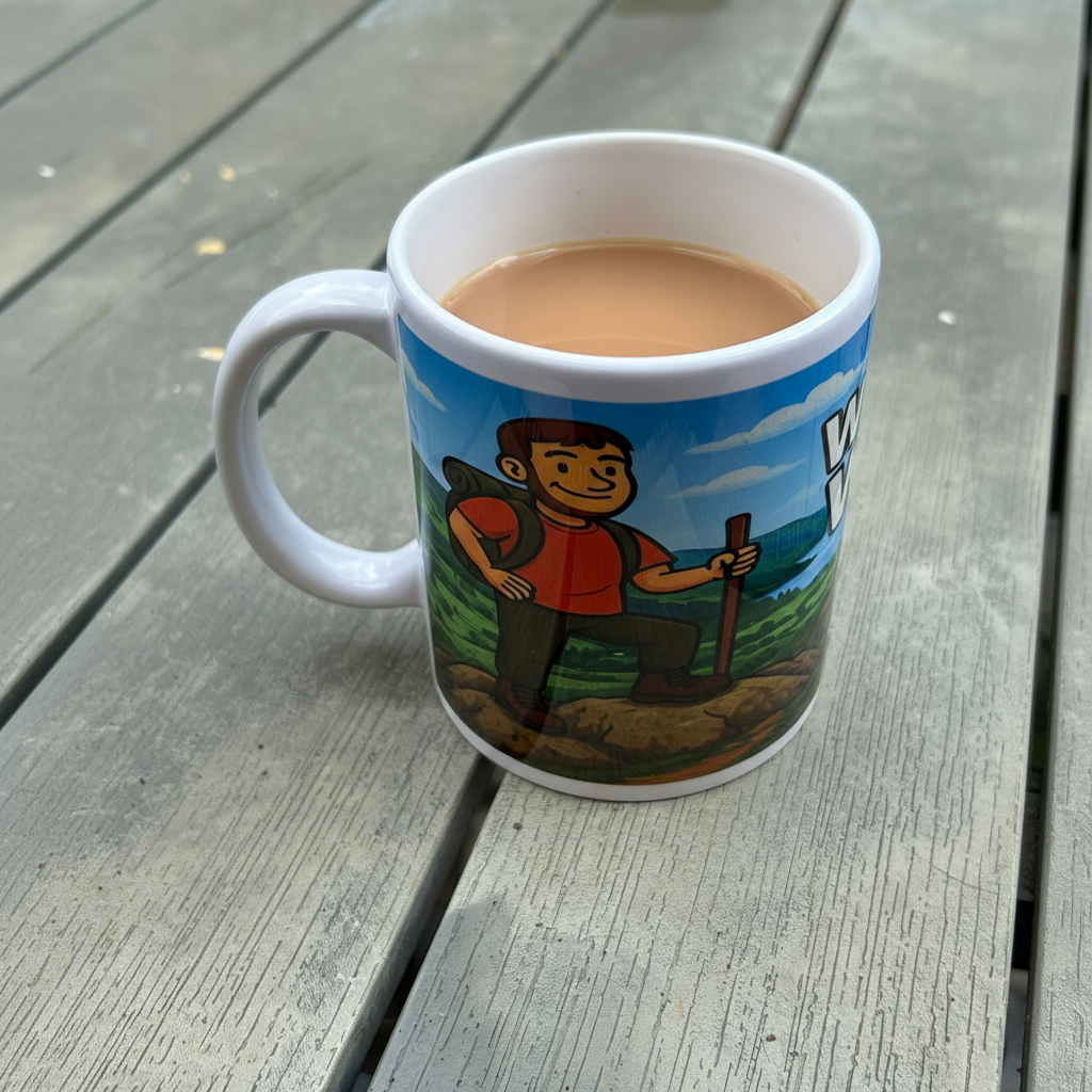 Wainwright Wanker mug - character view square