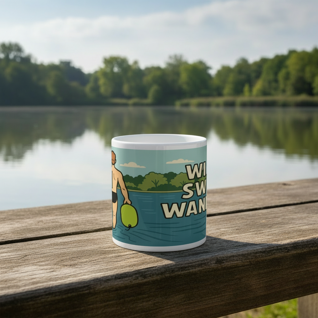 Ceramic Mug 11oz – Wild Swim Wanker for Him | Funny Swimming Gift