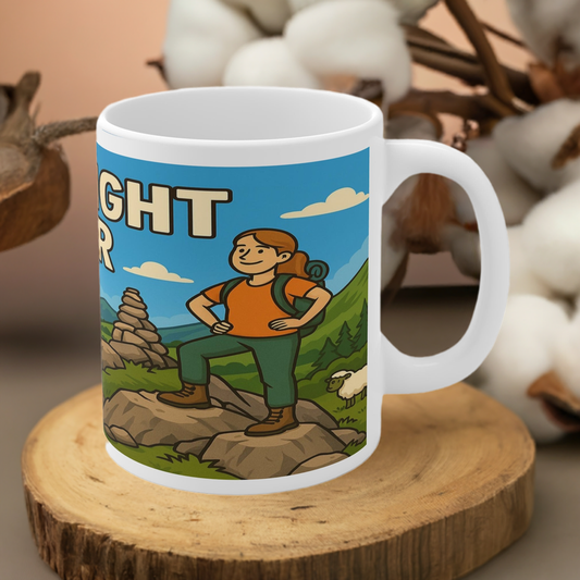 Funny Wainwright Wanker mug for women - Lake District ceramic hiking gift