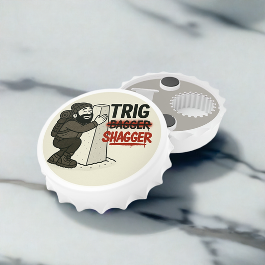 Trig Bagger Bottle Opener - Funny Hiking Gift for Him | Magnetic Beer Opener for Walkers, Campers & Outdoor Lovers